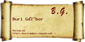 Buri Gábor névjegykártya