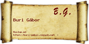 Buri Gábor névjegykártya